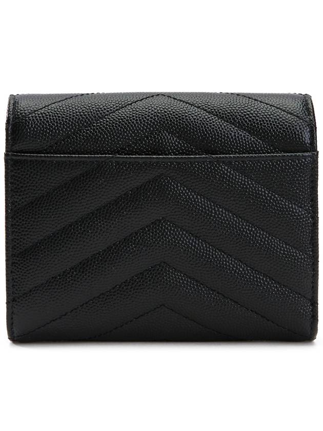 Matelasse Monogram Quilted Flap Half Wallet Black - SAINT LAURENT - BALAAN 3