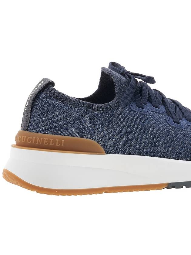 Stretch Knit Low Top Sneakers Blue - BRUNELLO CUCINELLI - BALAAN 11