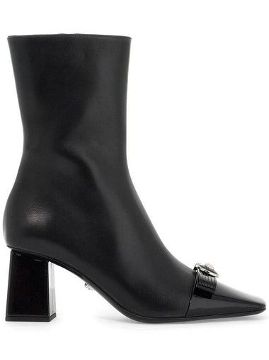 gianni ribbon leather ankle boots with - VERSACE - BALAAN 1