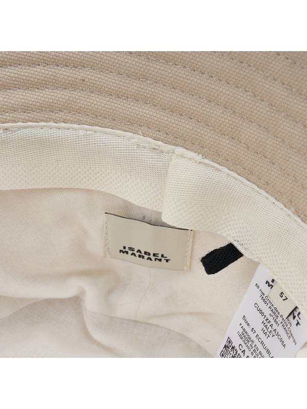 Haley Embroidered Logo Bucket Hat Ivory - ISABEL MARANT - BALAAN 10