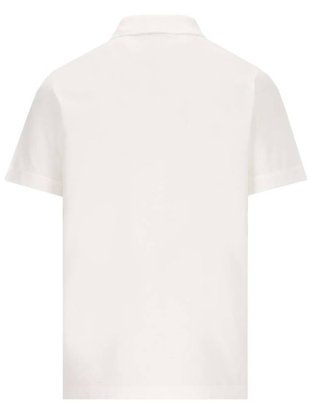 Logo Pique Polo Shirt White - PRADA - BALAAN 3