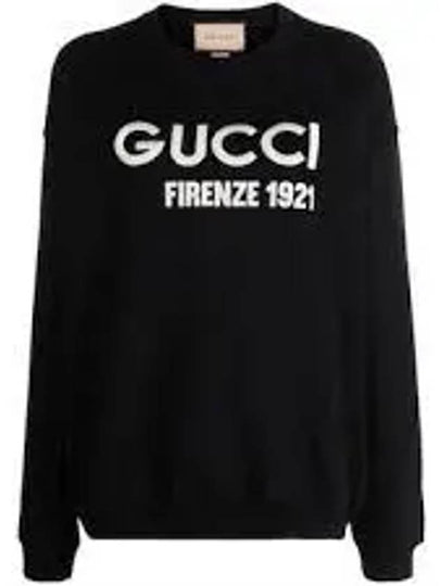 Logo Cotton Sweatshirt Black - GUCCI - BALAAN 2