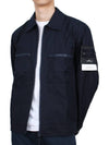 Cotton Canvas Zip-up Jacket Navy - STONE ISLAND - BALAAN 4