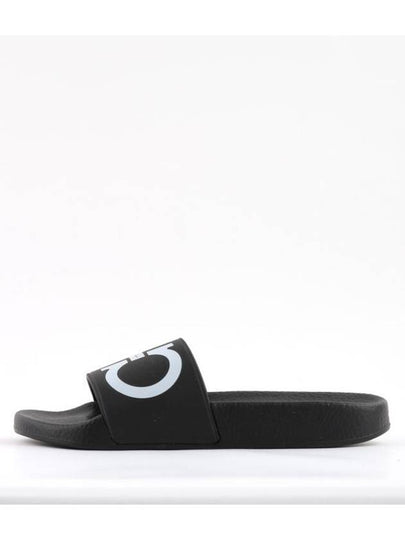 Gancini Printing Band Rubber Slippers Black - SALVATORE FERRAGAMO - BALAAN 2