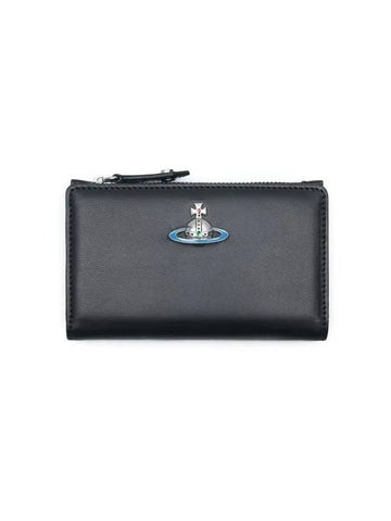 Nappa Slim Flap Card Wallet Black - VIVIENNE WESTWOOD - BALAAN 1