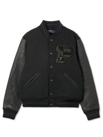 Iconic Letterman Jacket Black - POLO RALPH LAUREN - BALAAN 1