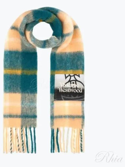 Tartan Check Alpaca Wool Muffler Green - VIVIENNE WESTWOOD - BALAAN 2