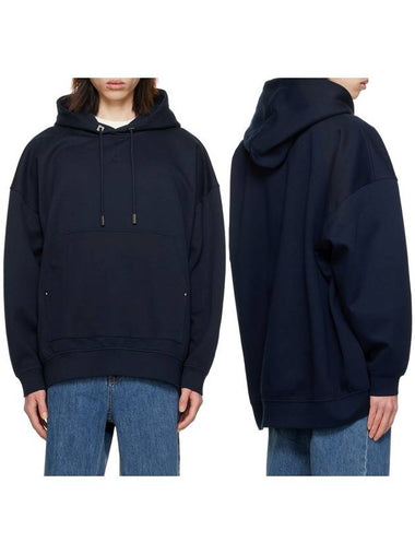 Navy Sleeve String Detail Hooded Sweatshirt W241TS31744N - WOOYOUNGMI - BALAAN 1