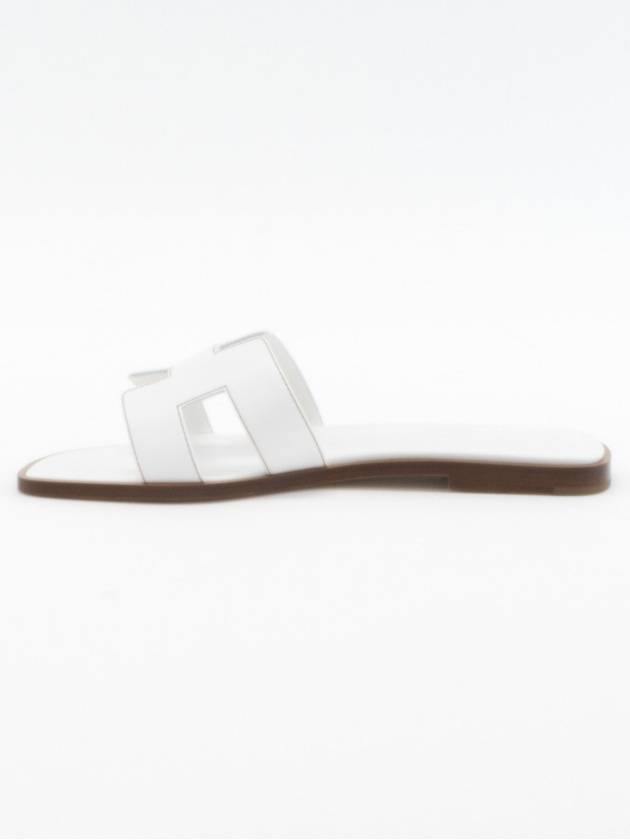 Oran Calfskin Slippers Blanc - HERMES - BALAAN 6