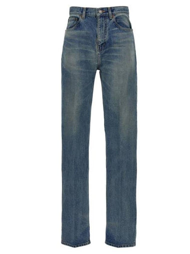 Denim Straight Jeans Blue - SAINT LAURENT - BALAAN 1