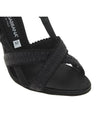 Women's Satin Sandals Heel Black - DOLCE&GABBANA - BALAAN.