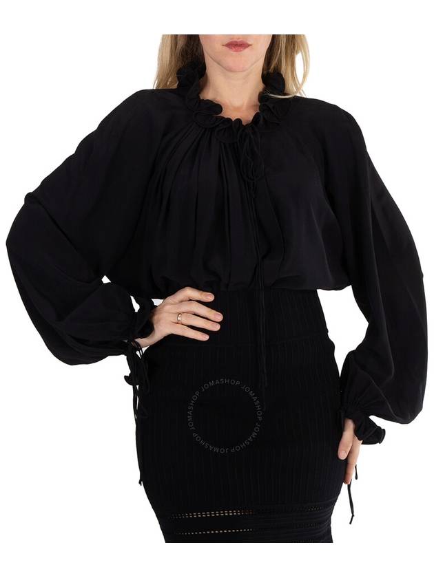 Victoria Beckham Ladies Ruched-Detail Silk Blouse, Brand Size 8 (US Size 4) - VICTORIA BECKHAM - BALAAN 2