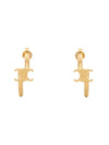 Triomphe Asymmetric Hoops Earrings Gold - CELINE - BALAAN 1