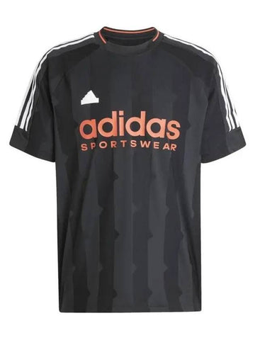 House of Tiro Jacquard Jersey Short Slevee T Shirt Black - ADIDAS - BALAAN 1