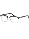 Eyewear Half Rim Eyeglasses Black Silver - TOM FORD - BALAAN 8