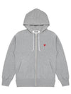 Mini Red Heart Logo Zip Up Hoodie Grey - COMME DES GARCONS - BALAAN 2