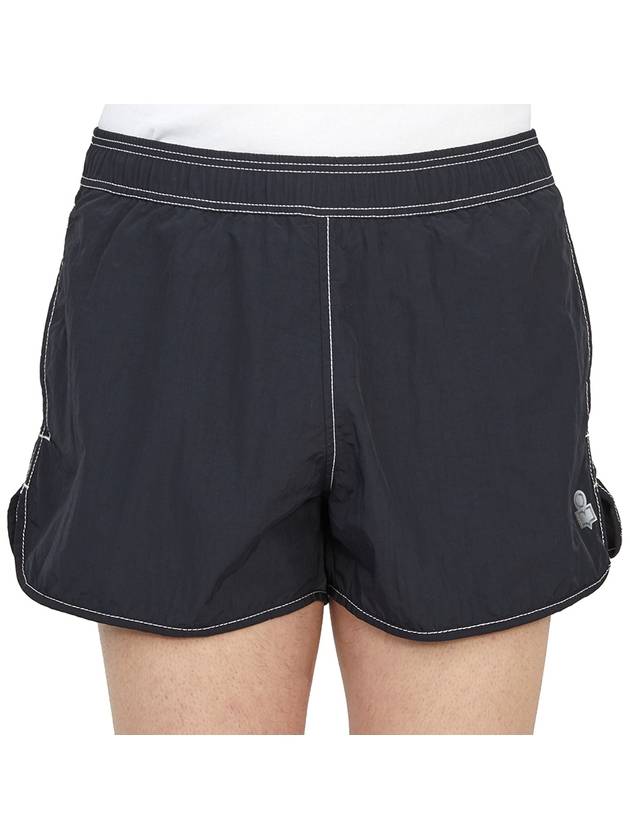 Vincent Logo Swim Shorts Black - ISABEL MARANT - BALAAN.