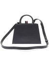 Pebble Grain Leather 4 Bar Mini Trapeze Tote Bag Dark Gray - THOM BROWNE - BALAAN 5