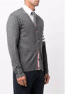 Men's Sustainable Classic Diagonal Wool Cardigan Medium Grey - THOM BROWNE - BALAAN 4