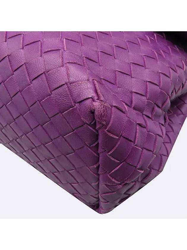 Purple Intrecciato Nappa Large Olympia Flap Tote Bag - BOTTEGA VENETA - BALAAN 3