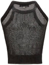 Runway Mugung Crochet Knit Halter Sleeveless Black - ULKIN - BALAAN 2