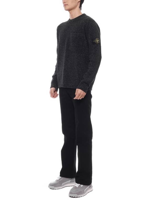 Speckle Crew Neck Knit Top Black - STONE ISLAND - BALAAN 5