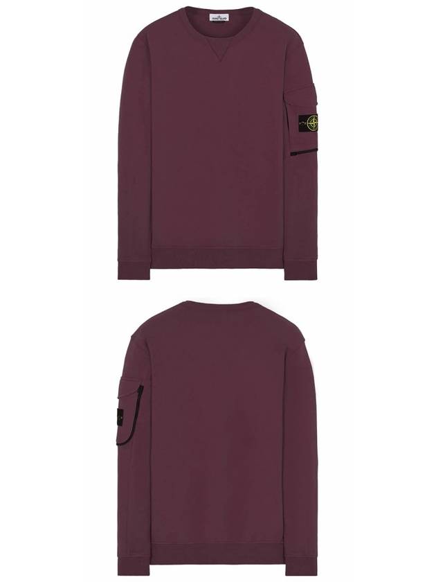 22SS 761561151 V0011 Wappen Patch Zipper Pocket Sweatshirt Burgundy Men's Sweatshirt TJ - STONE ISLAND - BALAAN 4