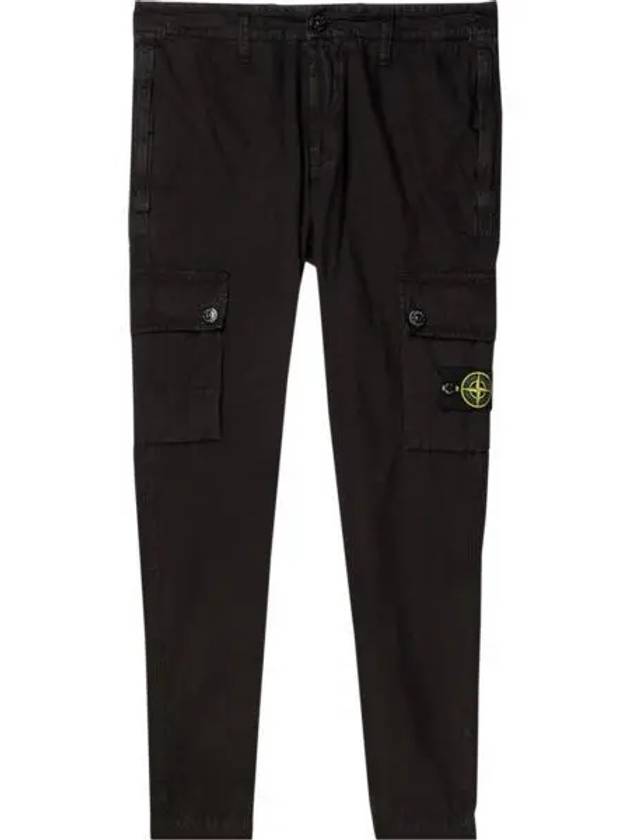 Men's Wappen Patch Cargo Track Pants Black - STONE ISLAND - BALAAN 2