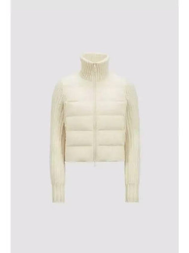 9B00043 M4281 034 Padded Wool Cashmere Zip up Cardigan 1346376 - MONCLER - BALAAN 1