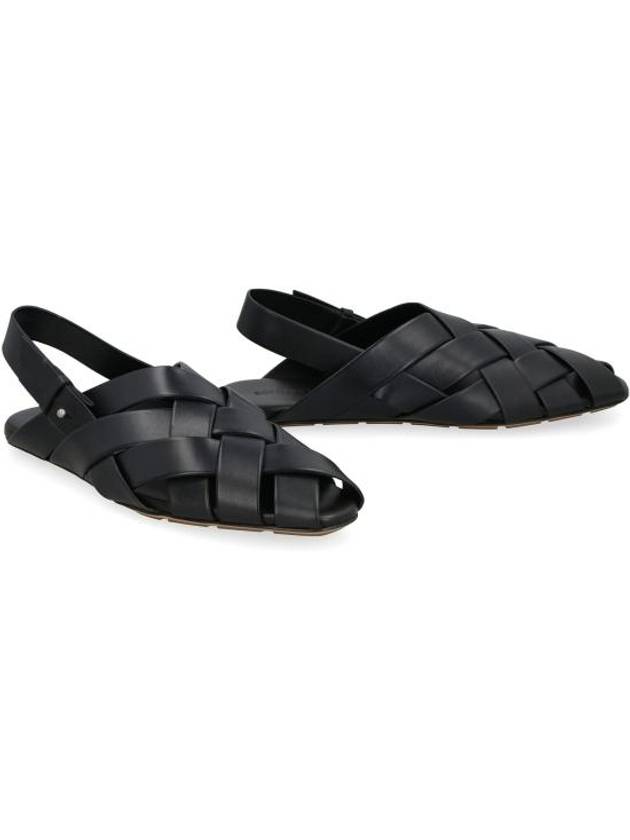 Alfie Intrecciato Leather Mule Sandals Black - BOTTEGA VENETA - BALAAN 4