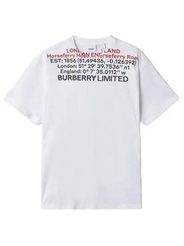 Location print short sleeve t shirt white - BURBERRY - BALAAN 1