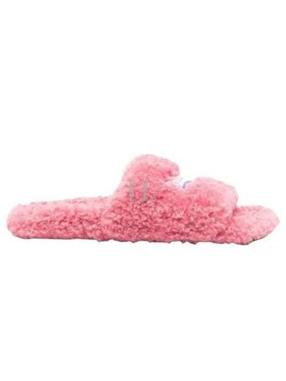 Furry Logo Slippers Pink - BALENCIAGA - BALAAN 2