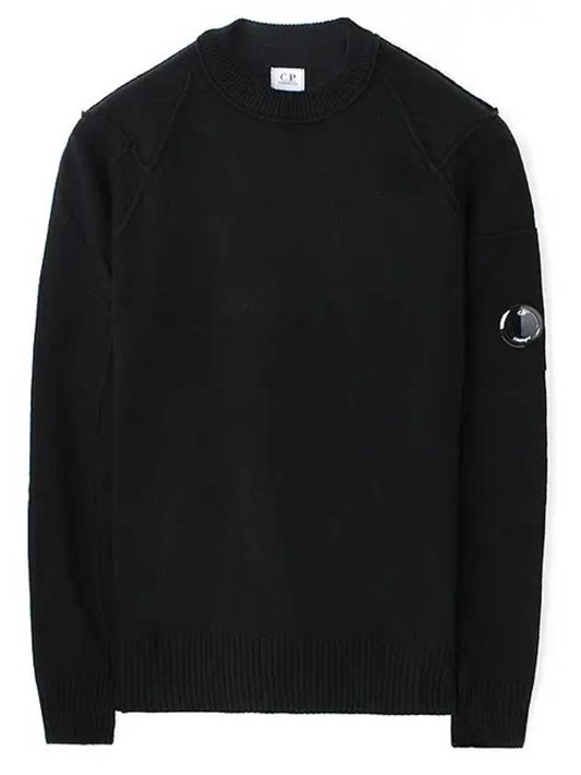 Lens Wappen Wool Blend Knit Top Black - CP COMPANY - BALAAN 2