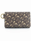 Monogram Print 3-fold Halfwallet Brown - BURBERRY - BALAAN.