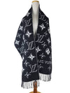 LV Essential Monogram Shine Wool Scarf Black - LOUIS VUITTON - BALAAN 4