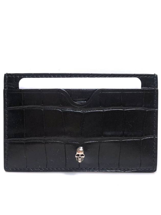 Embossed Leather Card Wallet Black - ALEXANDER MCQUEEN - BALAAN 2