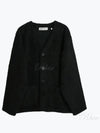 Mohair V-neck Relaxed Fit Wool Cardigan Black - OUR LEGACY - BALAAN 2