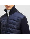 Padded wool cardigan navy blue - MONCLER - BALAAN 3