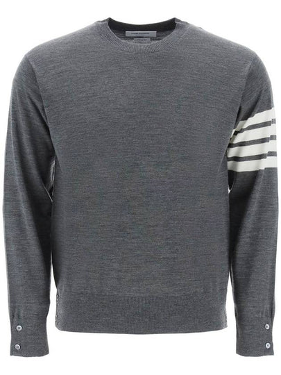 4 Bar Armband Classic Merino Wool Knit Top Medium Grey - THOM BROWNE - BALAAN 2