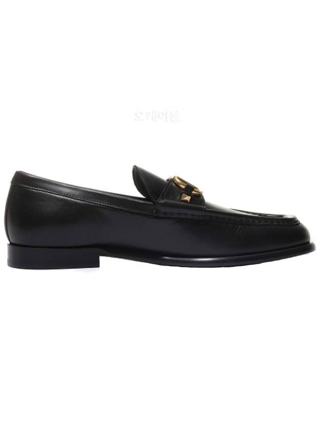 V Logo Leather Loafers Black - VALENTINO - BALAAN 1