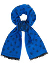 Skull Print Wool Silk Muffler Blue - ALEXANDER MCQUEEN - BALAAN 3