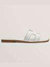 Oran Calfskin Slippers Blanc - HERMES - BALAAN 3