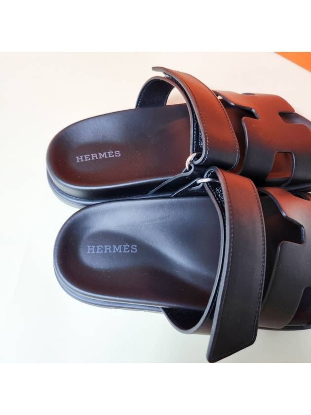 Chypre Calfskin Sandals Black - HERMES - BALAAN 6