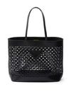 Logo Perforated Leather Tote Bag Black - PRADA - BALAAN 1