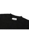 Waffen Patch Round Neck Wool Knit Top Black - STONE ISLAND - BALAAN 4