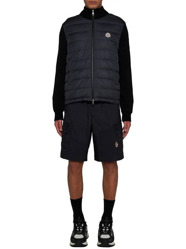 Padded Cotton Zip-Up Cardigan Black - MONCLER - BALAAN 6