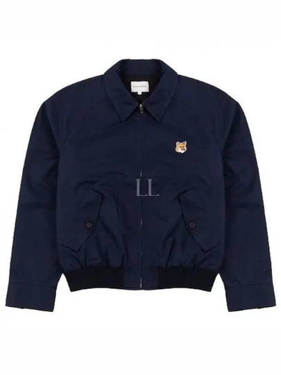 Harrington Zip-Up Jacket Navy - MAISON KITSUNE - BALAAN 2