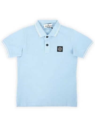 Kids Logo Patch Polo Shirt Light Blue - STONE ISLAND - BALAAN 2