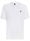 Men's Logo Patch Short Sleeve Polo Shirt White - MOOSE KNUCKLES - BALAAN 2