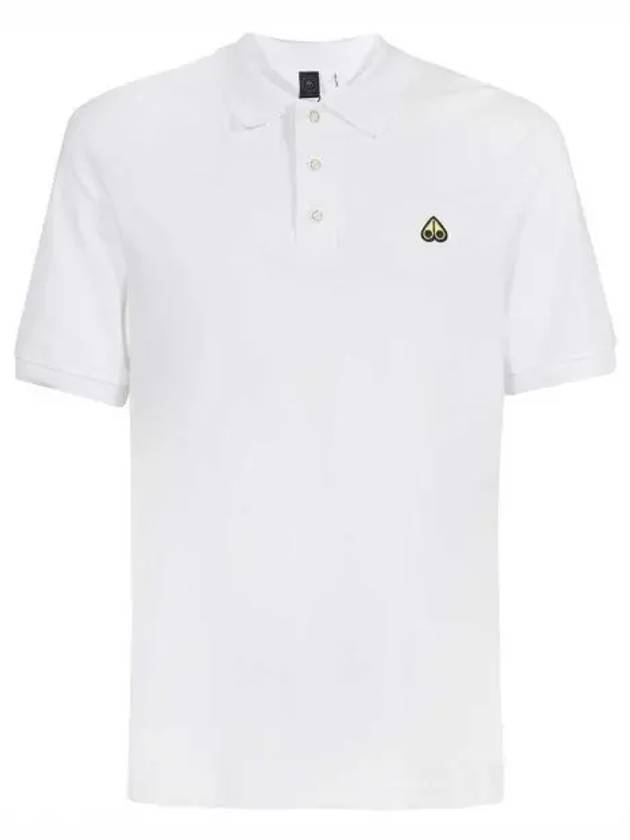 Men's Logo Patch Short Sleeve Polo Shirt White - MOOSE KNUCKLES - BALAAN 2